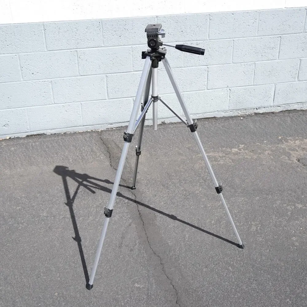 Metal Camera Tripod Aluminum Adjustable Height Stand Silver Black
